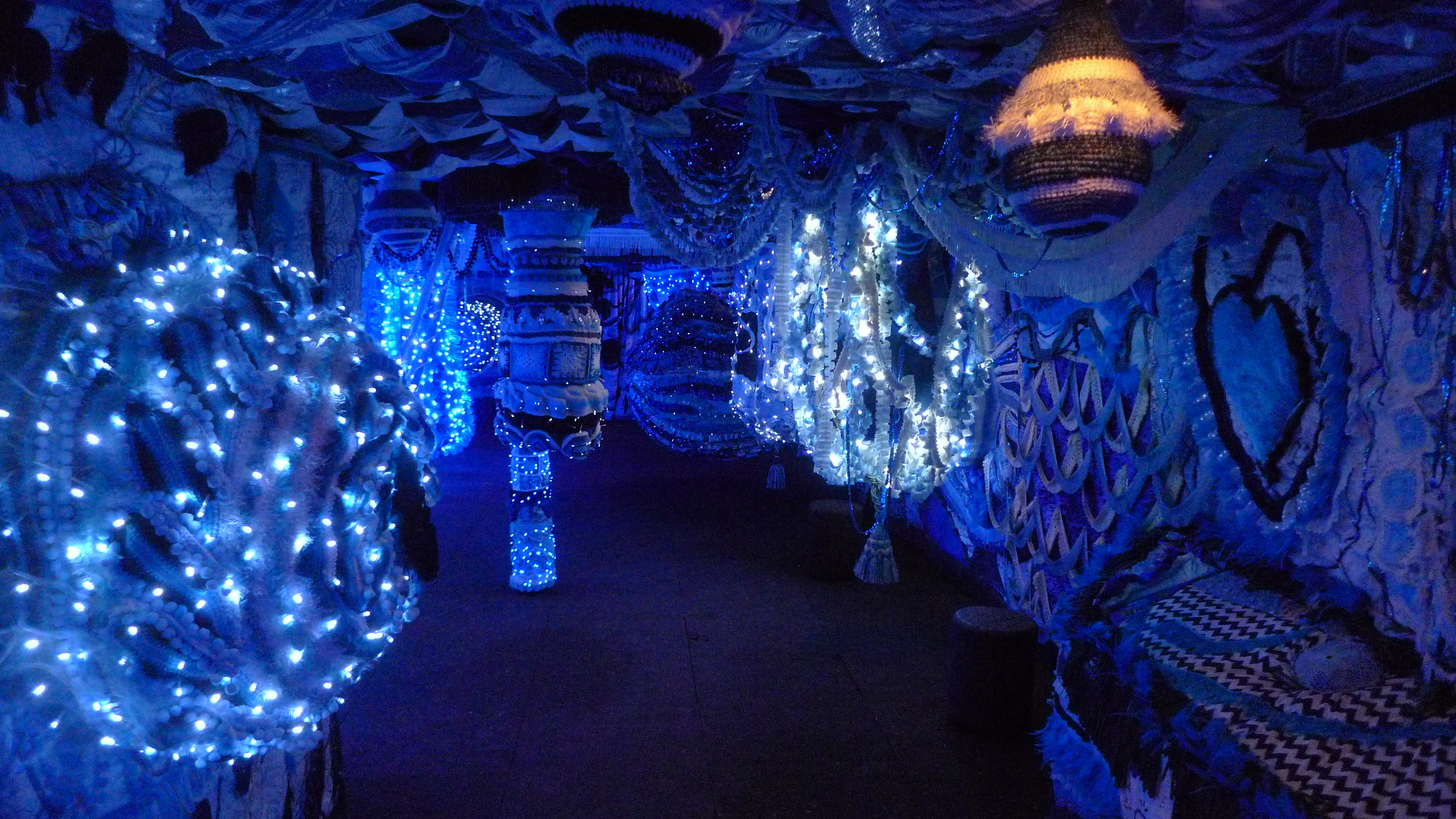 Portuguese artist Joana Vasconcelos' 'Trafaria Praia', a floating Portuguese pavilion, installed on a ferry.