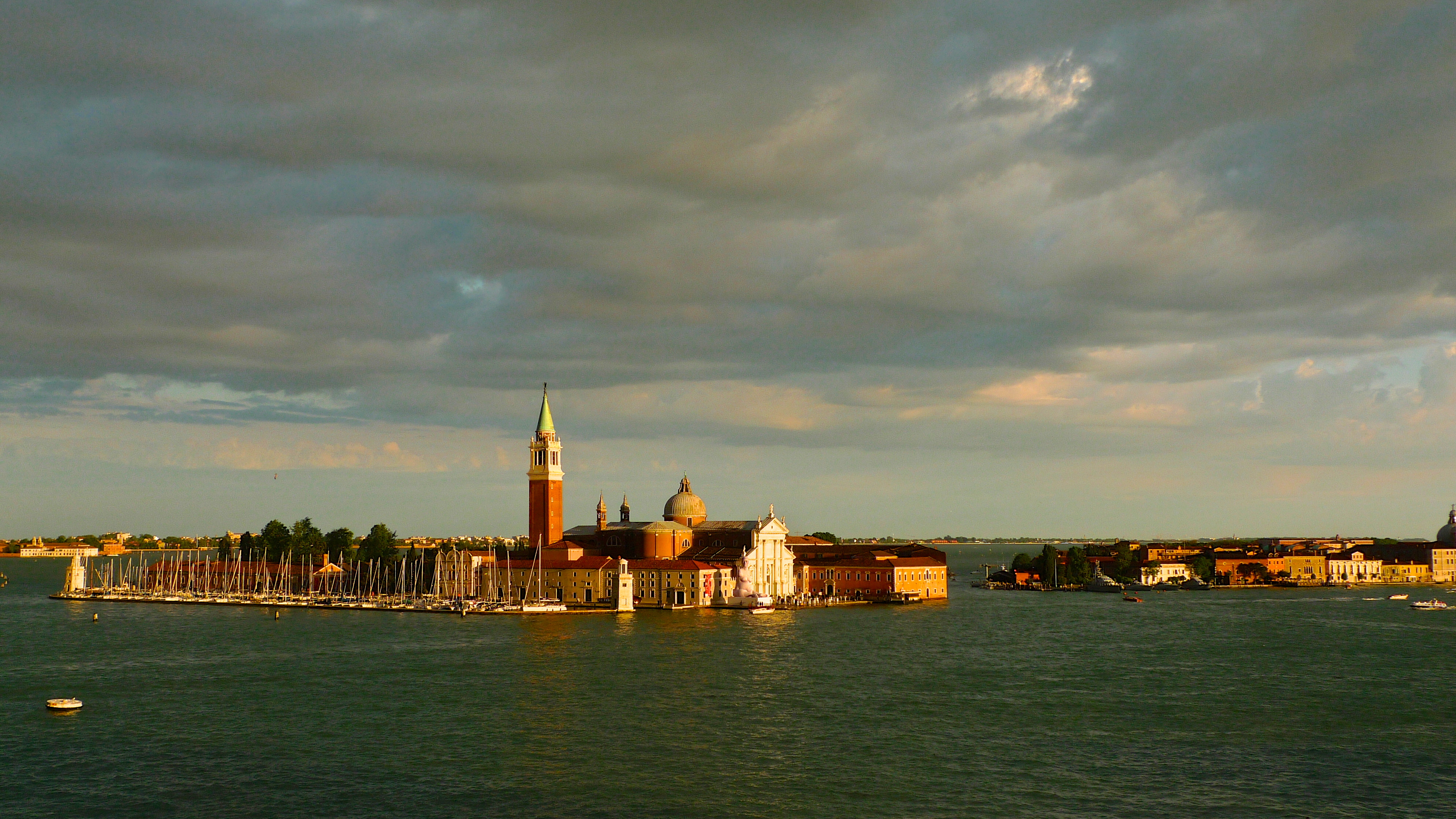 Beautiful Venetian sunset painting the city gold