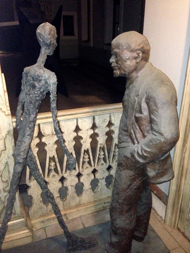 Lenin meets modernism in 'A Meeting of Two Sculptures (Lenin and Giacometti)', 1990, by Leonid Sokov from a private collection