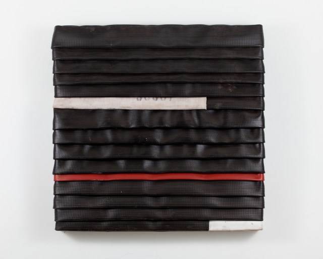 'My Flag', 2013, Wood and decommissioned fire hose. © Theaster Gates. Photo: Sara Pooley. Courtesy White Cube 