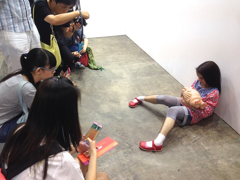 Patricia Piccinini, 'The Comforter' , 2010,  attracting a crowd at Tolarno Galleries