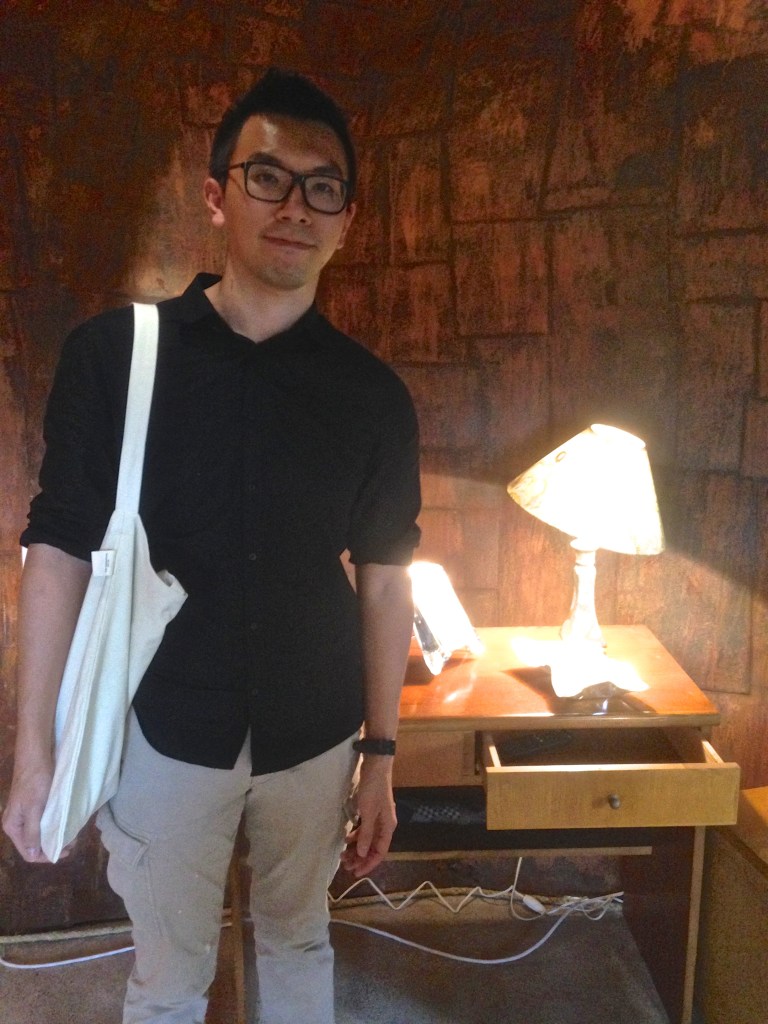 Hong Kong artist Thomas Yuen in front of his work at Objet a: solitude