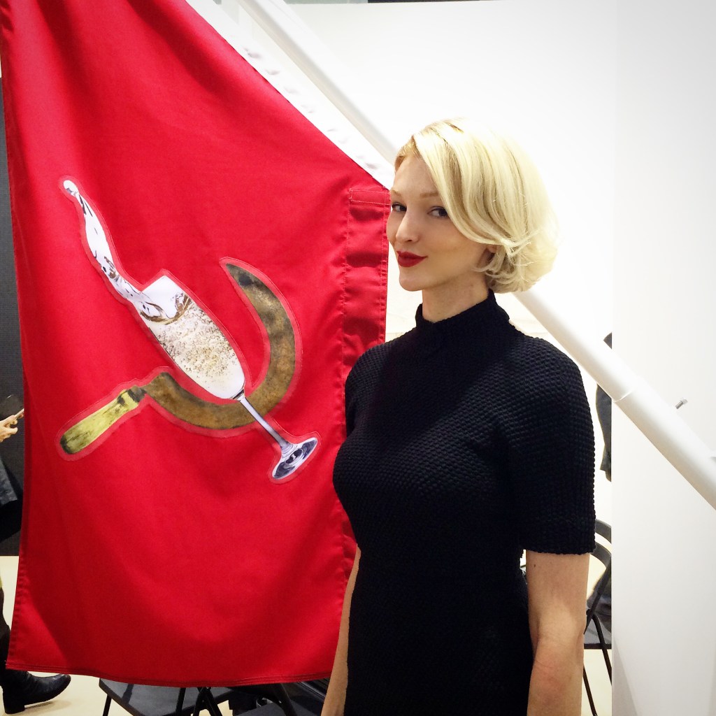 Champagne socialism at ABHK 2015 vernissage night. A work by Pio Abad, Silverlens Gallery. 