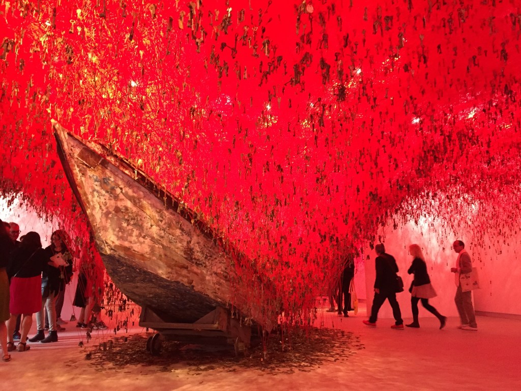 Chiharu Shiota installation at the Japanese Pavilion